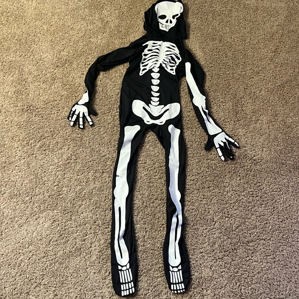 Skeleton, morphsuit, one piece, body, skin boys size large